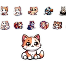 Cute Cat Stickers 10's - Sold Assorted